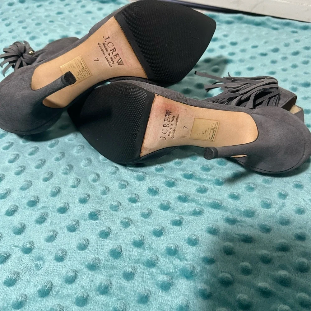 J. Crew Gray Women's Heels with Fringe